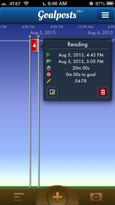 This shows how you can quickly see your goal information on the timeline